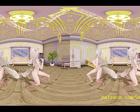 VR180 mmd FuwaMoco nude Dance 3d hololive Hentai